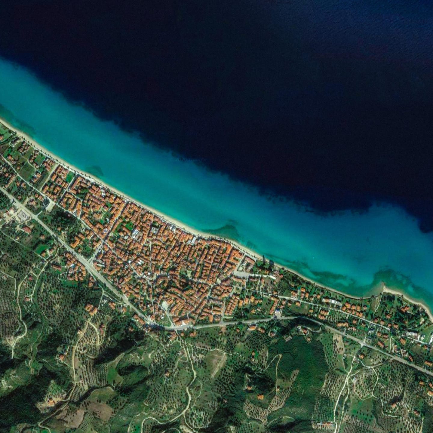 Aerial view of Polychrono beach