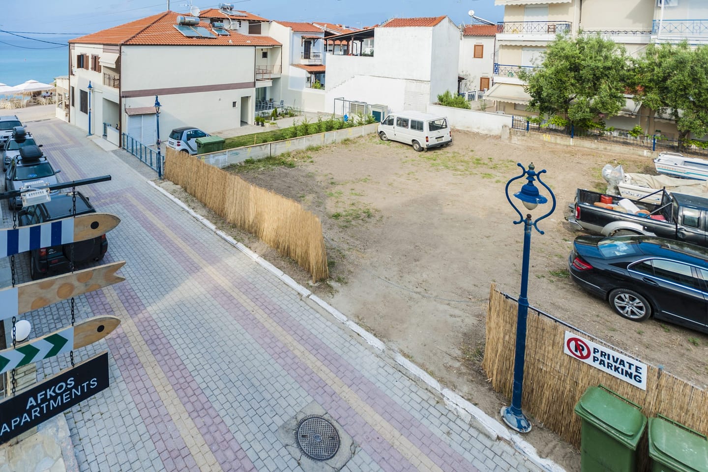 Private parking opposite the apartments